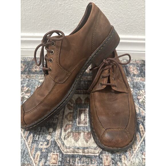 Born Linden Mens Size 10.5 Brown Leather M9355 Oxfords Loafers Distressed Walnut - Picture 2 of 9